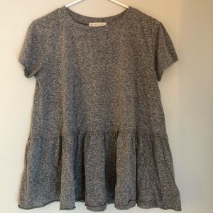 Peplum style grey shirt